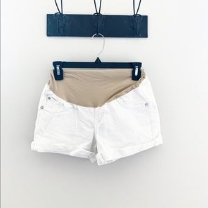 Indigo Blue Shorts - White maternity jean shorts Indigo Blue Shorts - White maternity jean shorts